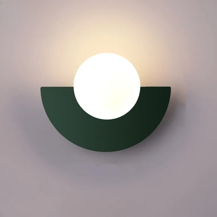 Moderne LED-vegglampe i geometrisk halvsirkelstil
