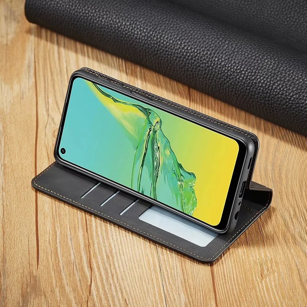 Smarttelefonetui: Magnetisk Skinnveske for Elegant Beskyttelse