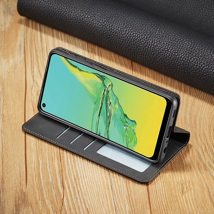 Smarttelefonetui: Magnetisk Skinnveske for Elegant Beskyttelse