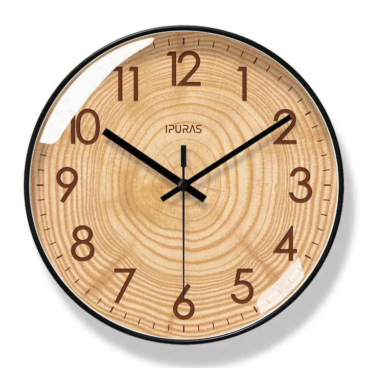 Veggklokke i tre TimeWisp – Stillegående klokke med stil