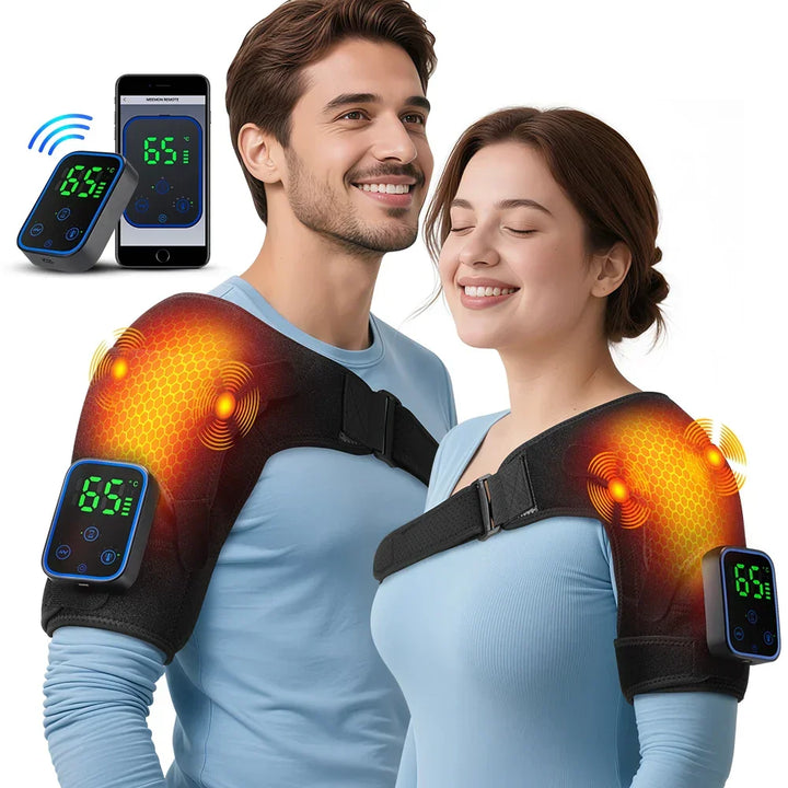 3-i-1 Elektrisk Skulder-, Albue- og Knemassasje med Varme & Appstyring – ReliefPro