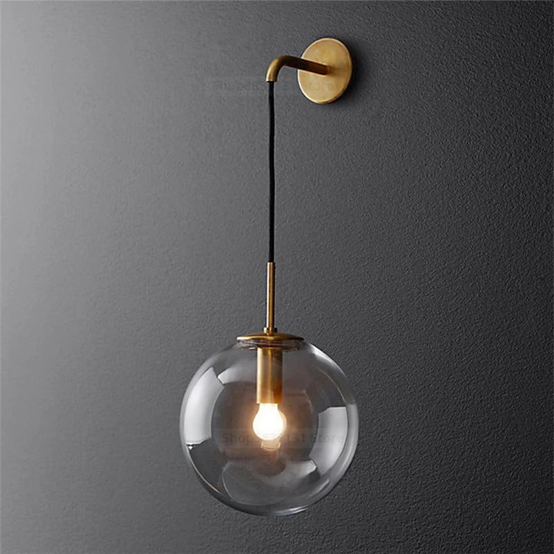 GlacioGlow Vegglampe i Retro-glass | Elegant nattbordlampe for varm stemningsbelysning
