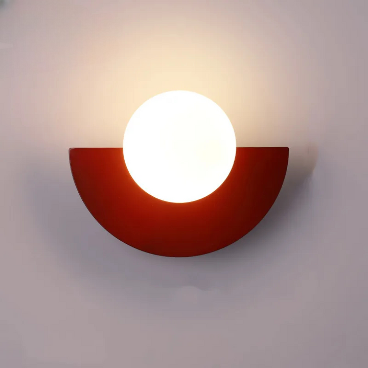 Moderne LED-vegglampe i geometrisk halvsirkelstil
