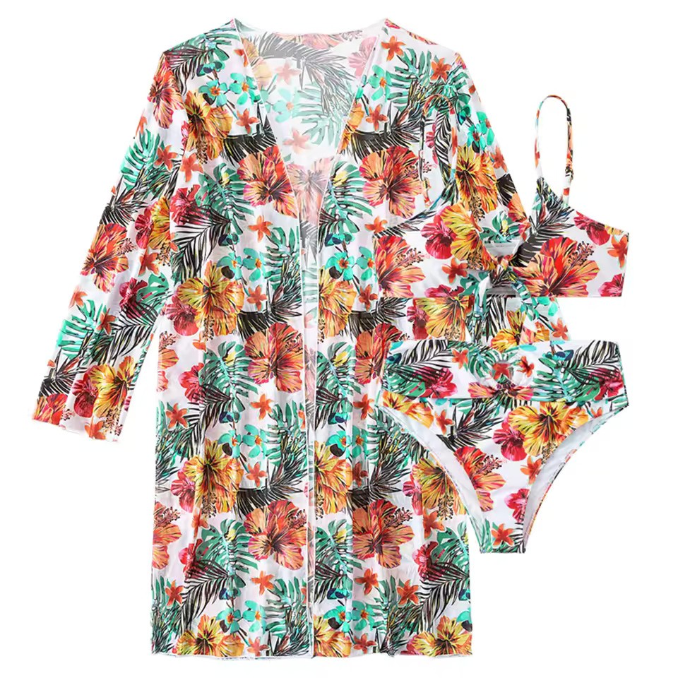 Bikinisett med Høy Midje og Cover-up – Amira