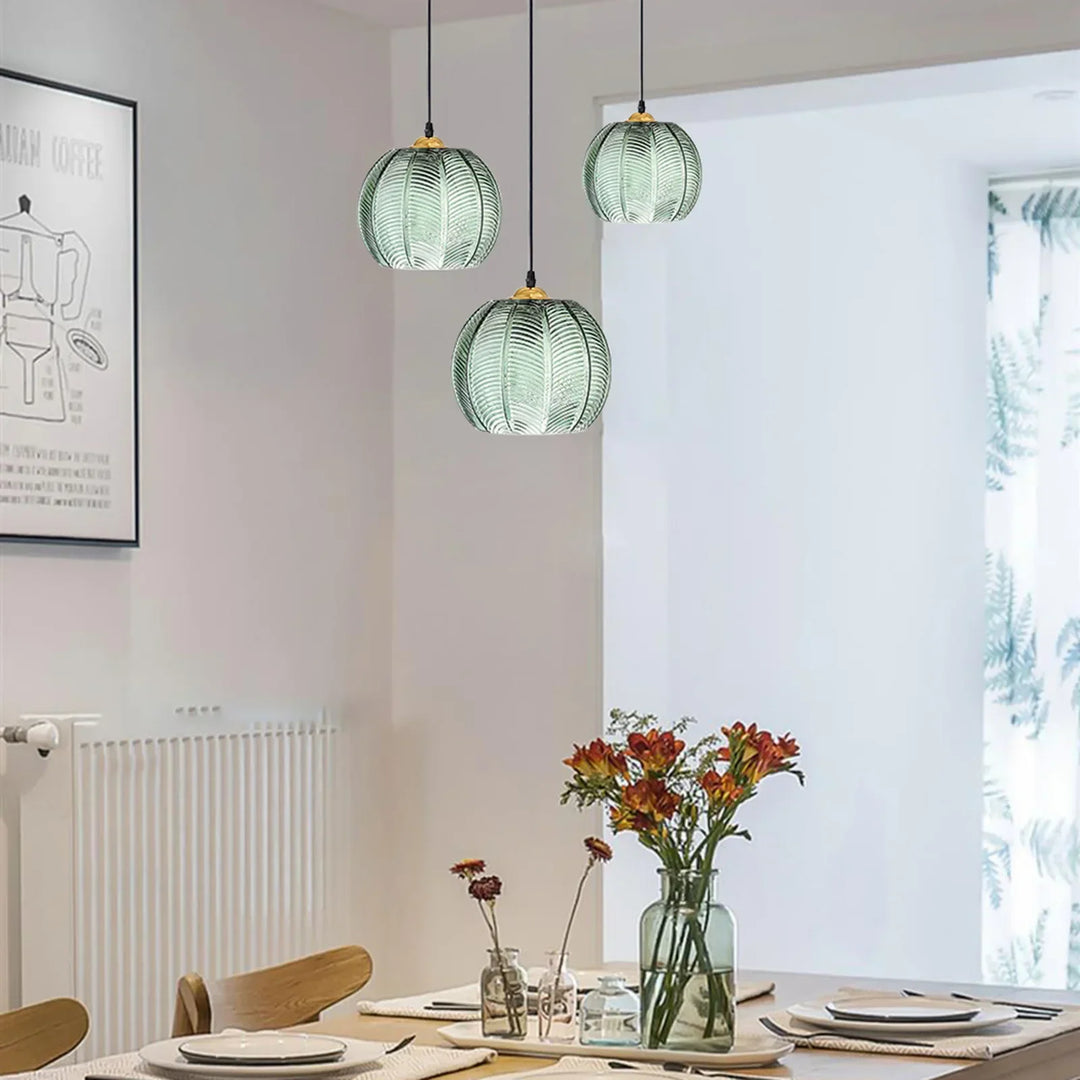 Kuleformet glasshengelampe
