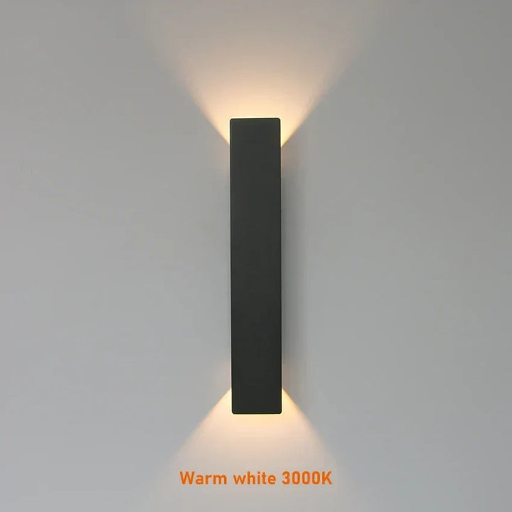 Moderne utendørslampe – LED-vegglampe opp/ned, vanntett, vertikalt design