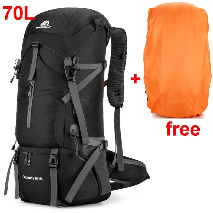 Alpivento 70L Turryggsekk | Vanntett Campingryggsekk med Regntrekk | Stor Utendørsryggsekk for Fotturer, Fjellklatring og Reiser  Merke: