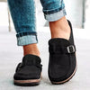 Retro slip-on-sandaler i semsket skinn med ortopedisk komfort - Solenza