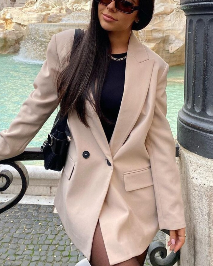 Elegante Double-Breasted Blazer for Damer