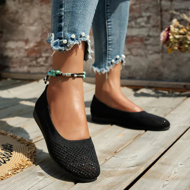 Kvinners mote slip-on flats for sommerkomfort