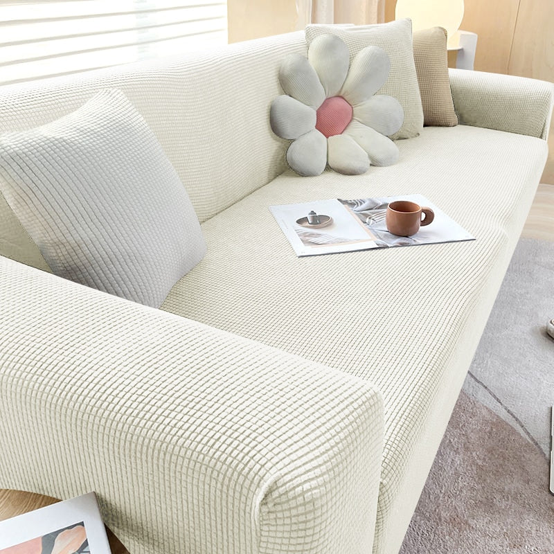 Teksturert Stretch Sofa Trekk Ikkeslip Sofa Beskyttelse
