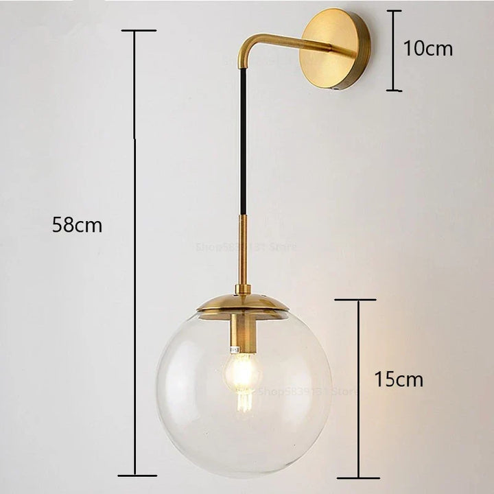 GlacioGlow Vegglampe i Retro-glass | Elegant nattbordlampe for varm stemningsbelysning