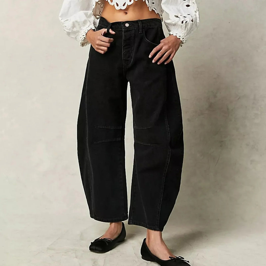 Dame casual vide jeans – komfortabel stretchdenim, avslappet bukse til daglig bruk