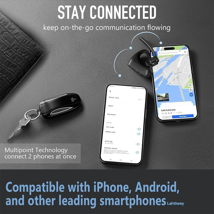 Bluetooth-headset med støyreduksjon og doble mikrofoner – Orivo