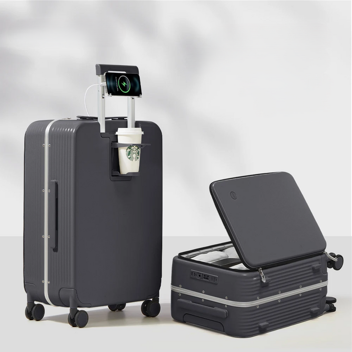 Hard koffert i aluminium med USB-port – Torino
