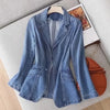 Kvinners Denim Blazer Jakke