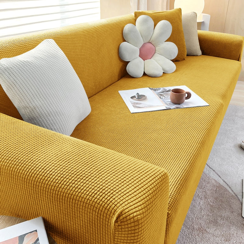 Teksturert Stretch Sofa Trekk Ikkeslip Sofa Beskyttelse