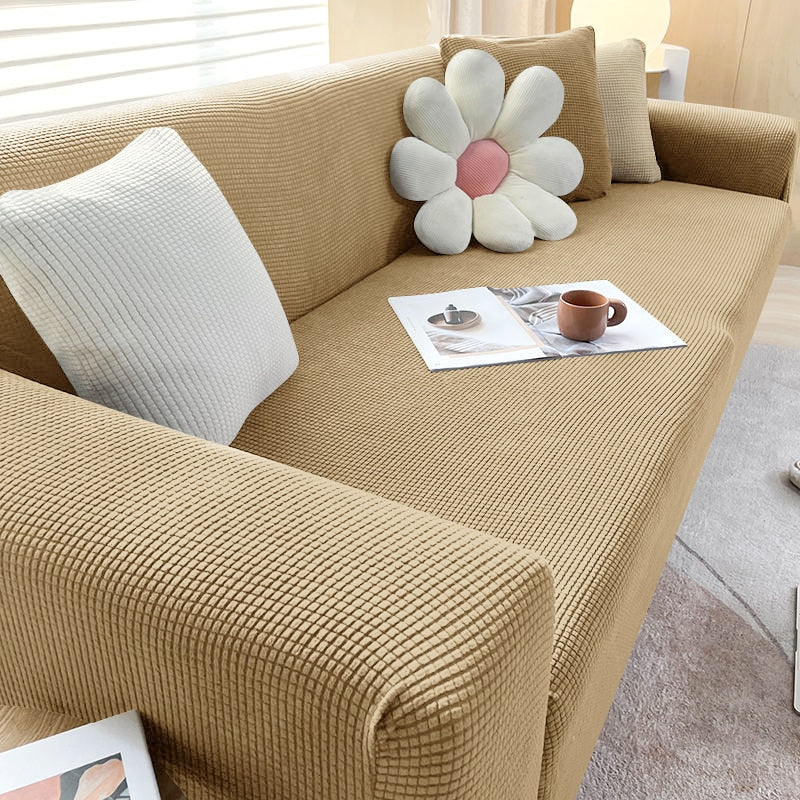 Teksturert Stretch Sofa Trekk Ikkeslip Sofa Beskyttelse