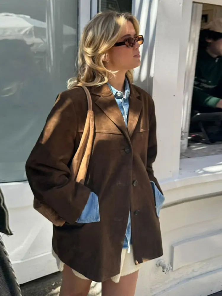 Kvinners Klassisk Suede Jakke