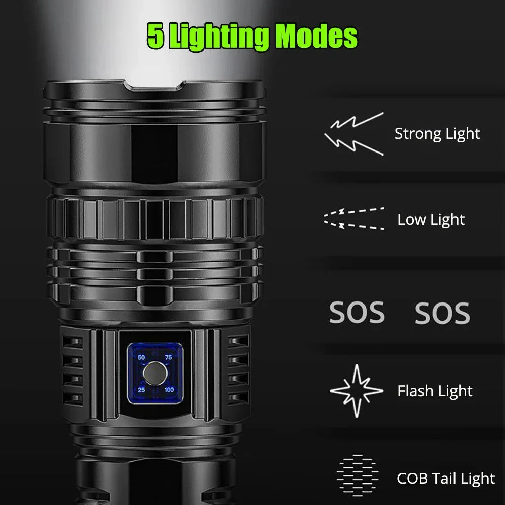 Ladattava 10000 lumenin LED-taskulamppu – Striker