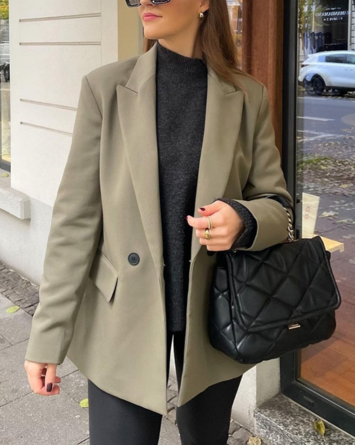 Elegante Double-Breasted Blazer for Damer