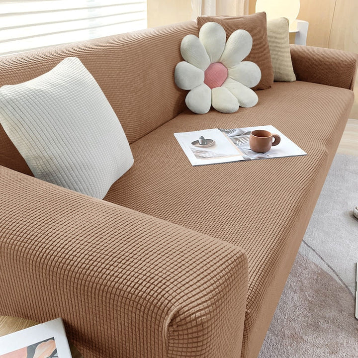 Teksturert Stretch Sofa Trekk Ikkeslip Sofa Beskyttelse