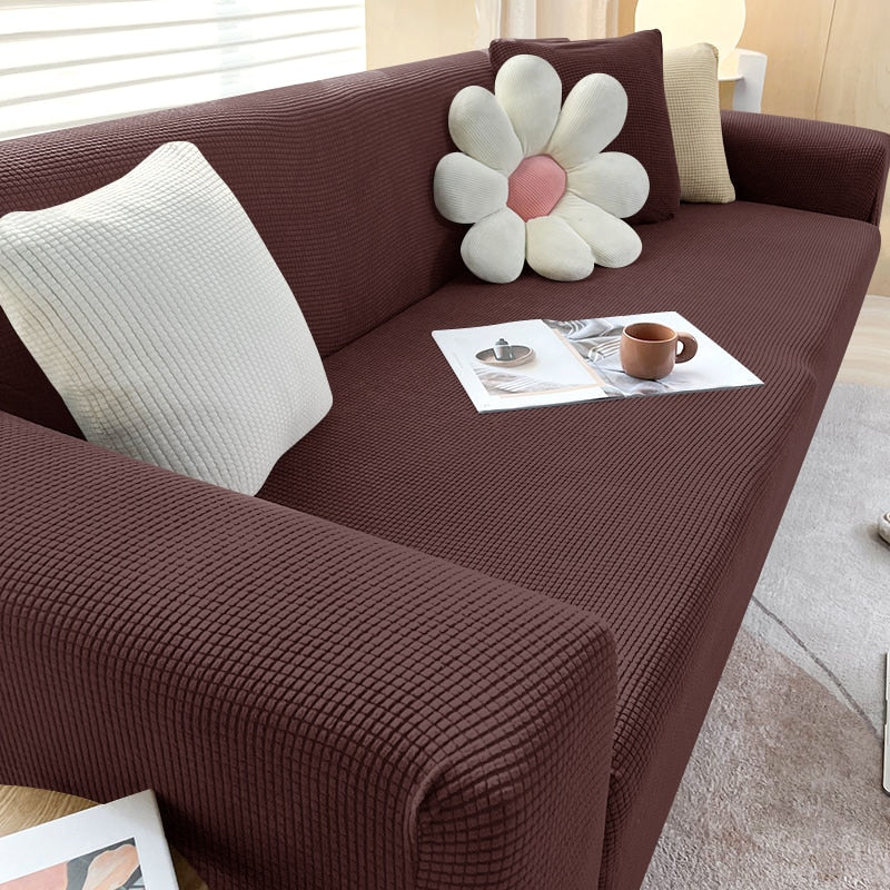 Teksturert Stretch Sofa Trekk Ikkeslip Sofa Beskyttelse