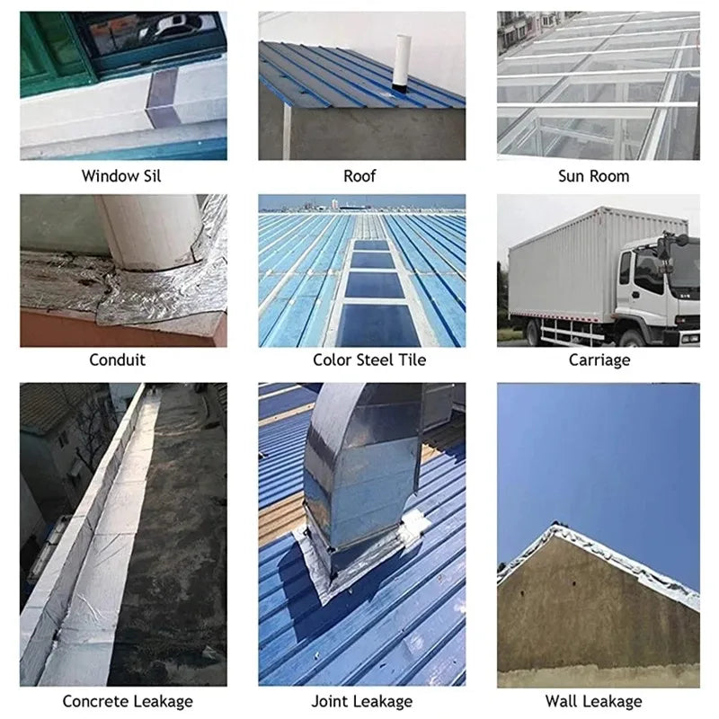 Vanntett Varmebestandig Tape - Tykkere Butyl-aluminiumstape for Reparasjon av Vegger, Bassenger og Tak - Selvklebende Tape