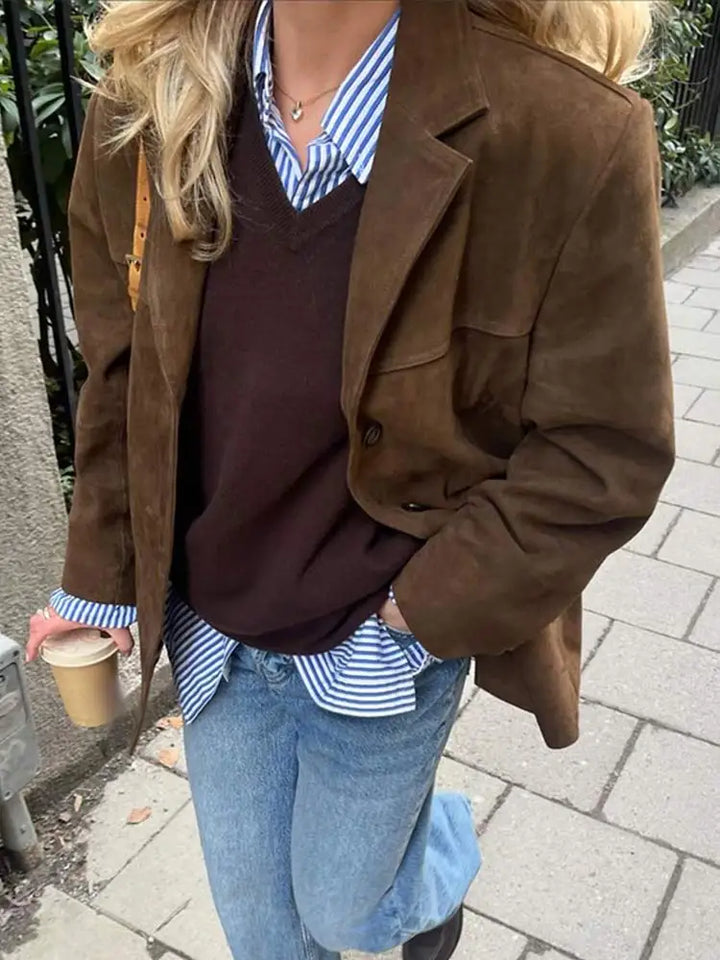 Kvinners Klassisk Suede Jakke