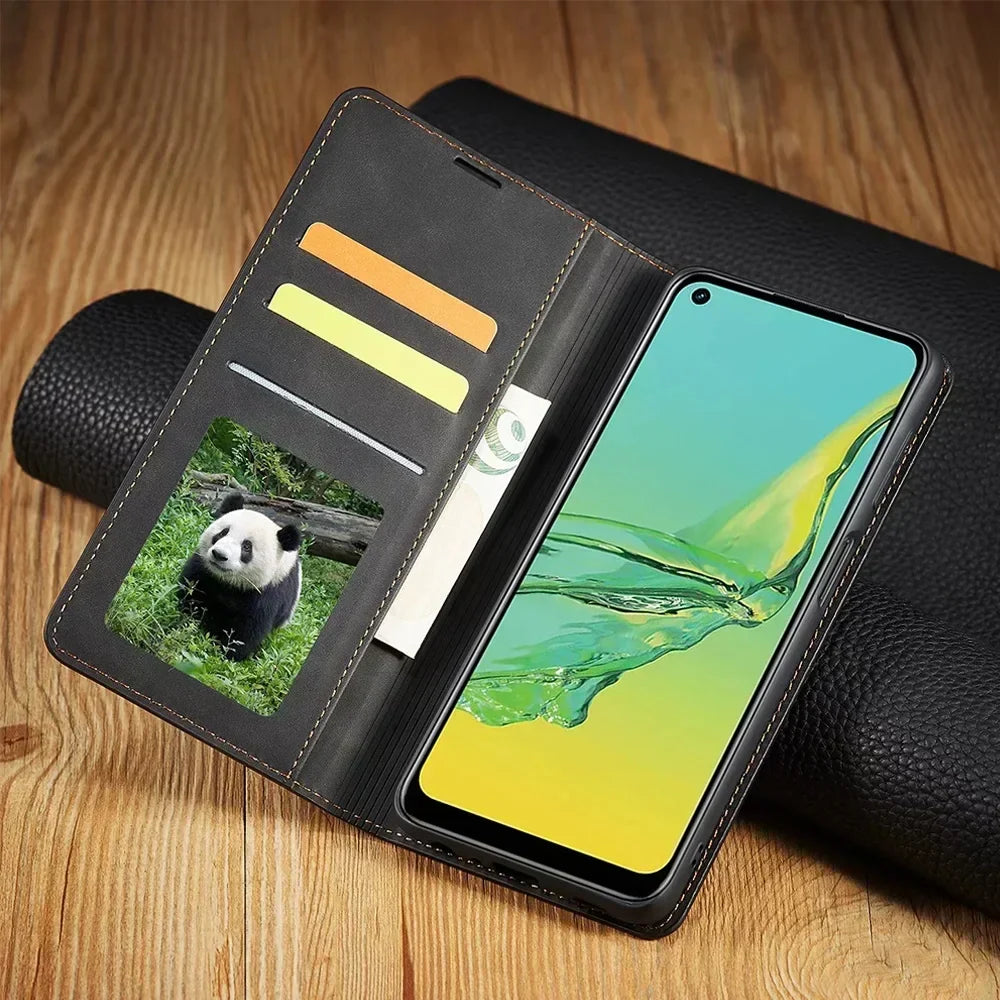 Smarttelefonetui: Magnetisk Skinnveske for Elegant Beskyttelse