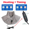 ThermoLiva varmemassasjeapparat for nakke og skuldre | USB-varmepute med vibrasjon | 3 temperaturnivåer og timer | Myk plysj