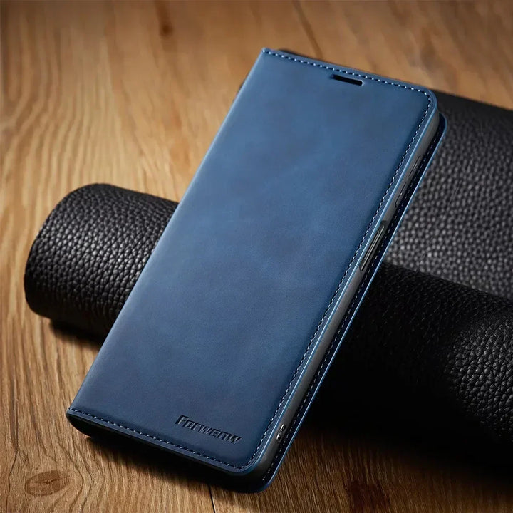 Smarttelefonetui: Magnetisk Skinnveske for Elegant Beskyttelse