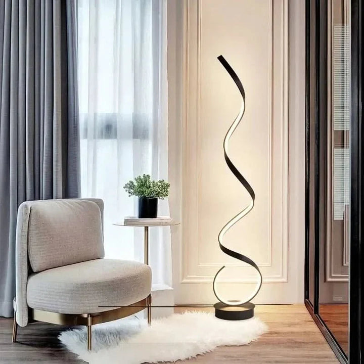 Istanbul spiral LED-gulvlampe – Energisparende belysning, elegant design