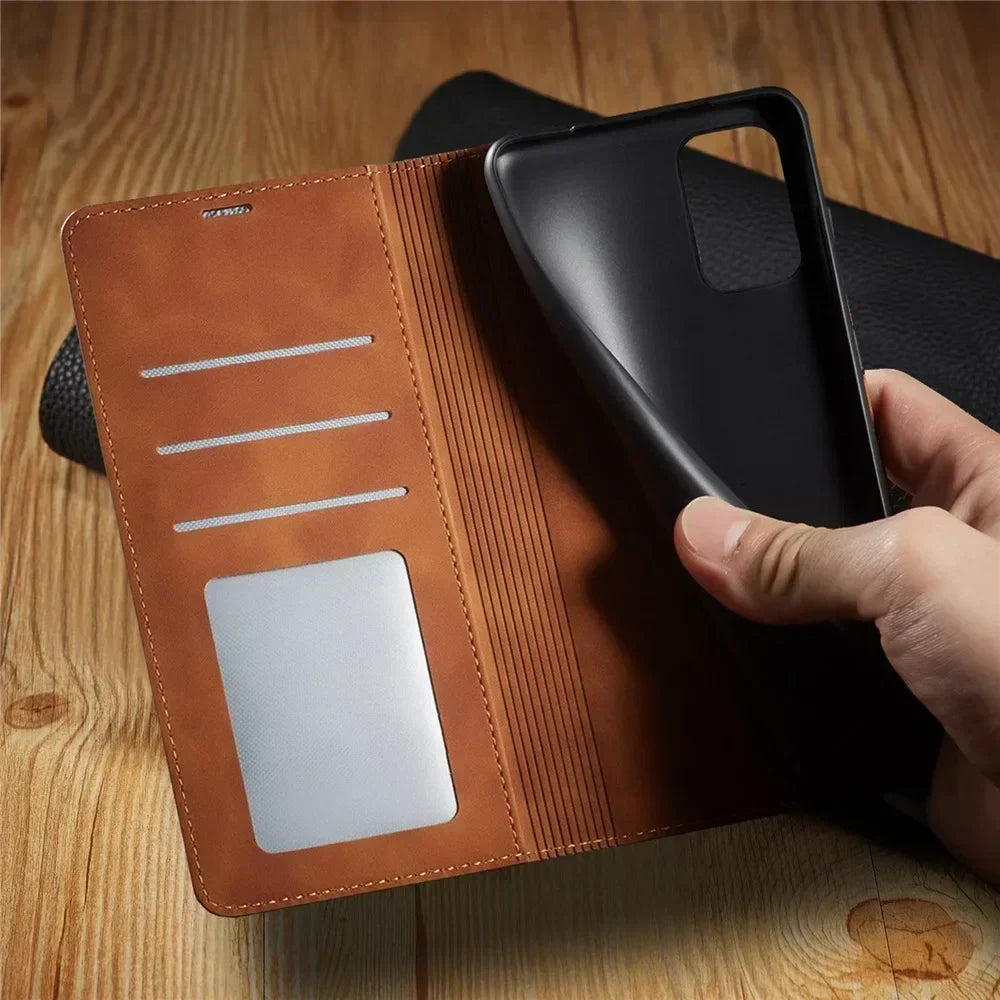 Smarttelefonetui: Magnetisk Skinnveske for Elegant Beskyttelse