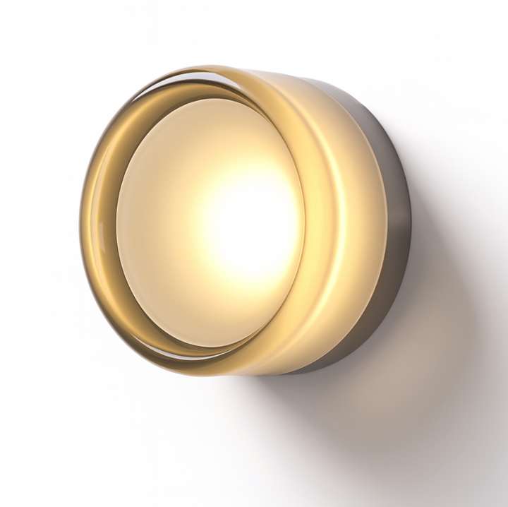 Rund moderne veggarmatur i glass med LED, 1 lyspunkt