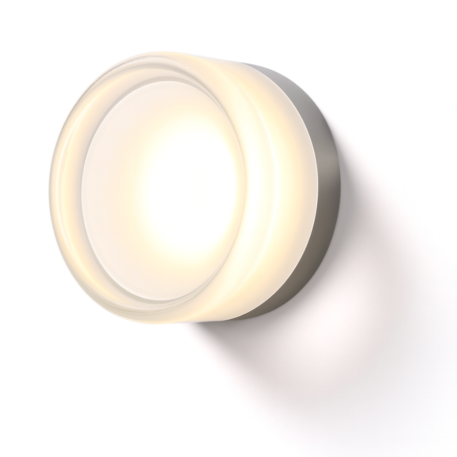 Rund moderne veggarmatur i glass med LED, 1 lyspunkt