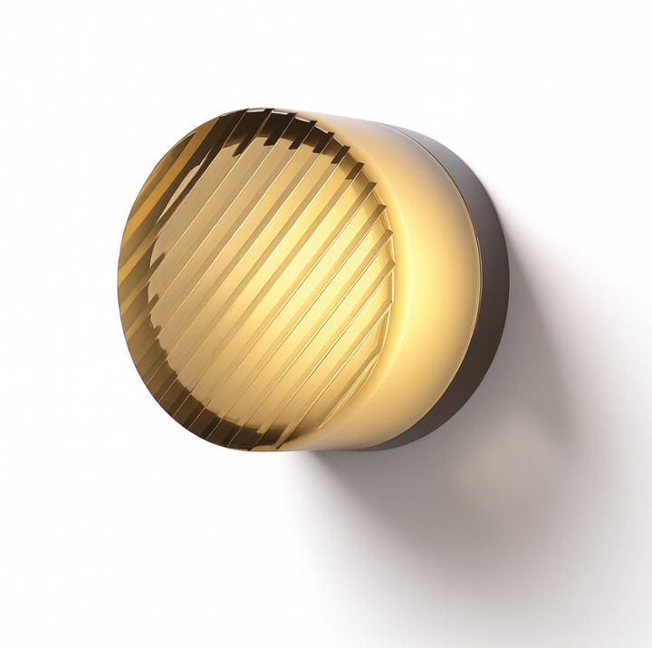 Rund moderne veggarmatur i glass med LED, 1 lyspunkt
