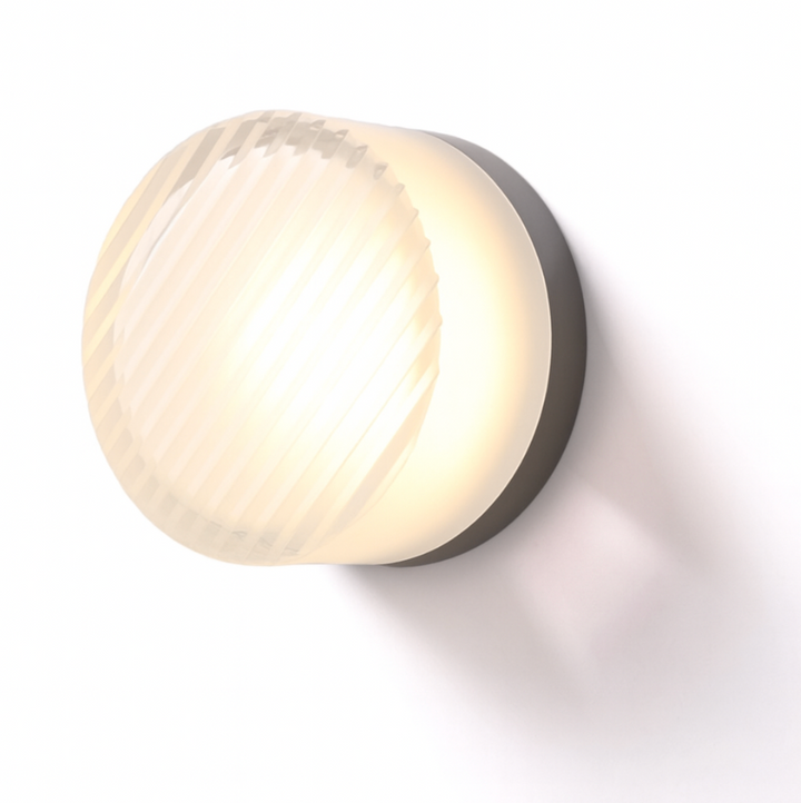 Rund moderne veggarmatur i glass med LED, 1 lyspunkt
