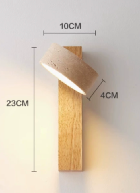 LED-Vegglampe i Travertintre Wabi-sabi 1 Lyspunkt