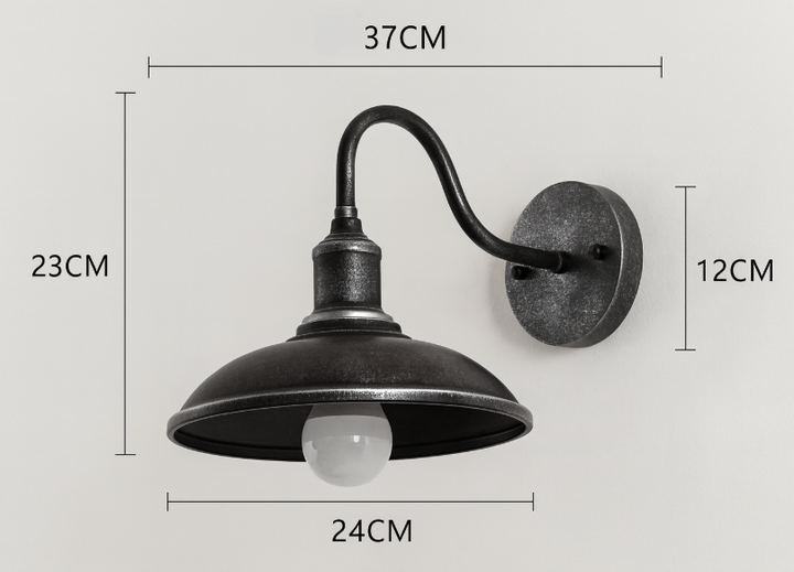 Vintage Industriell Utendørs Vegglampe i Jern LED 1 Lyskilde