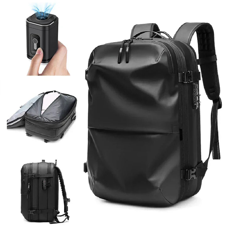 ElitePack ryggsekk med luftkomprimering | Vanntett 60L ryggsekk for jobb og reise med vakuumkomprimeringsteknologi
