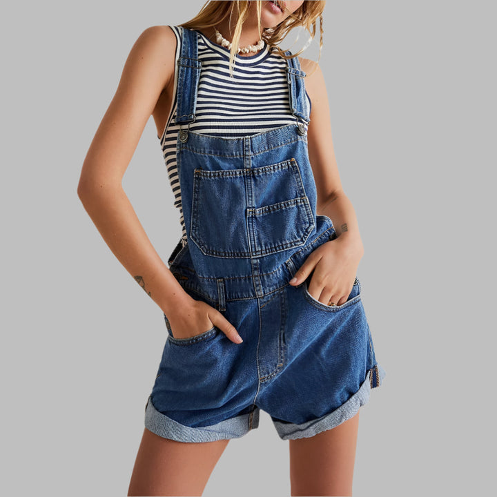 Ermeløs Denim Jumpsuit Casual Chic