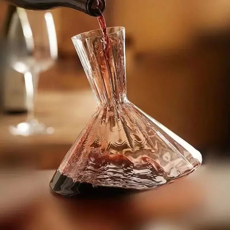 LuxeSwirl Krystalldekanter | Roterende 360°-glasskaraffel for vin, whisky og champagne