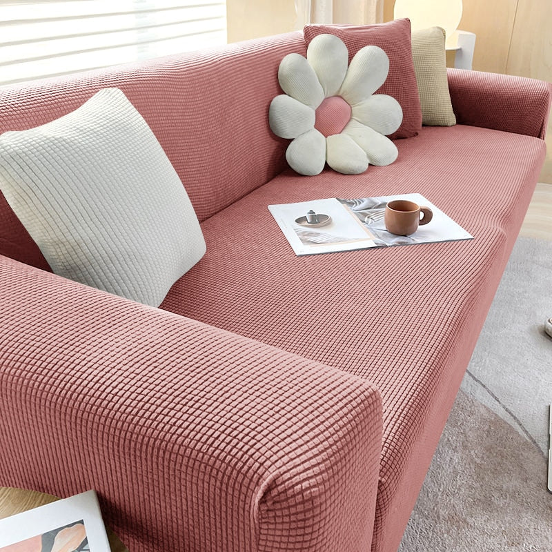 Teksturert Stretch Sofa Trekk Ikkeslip Sofa Beskyttelse