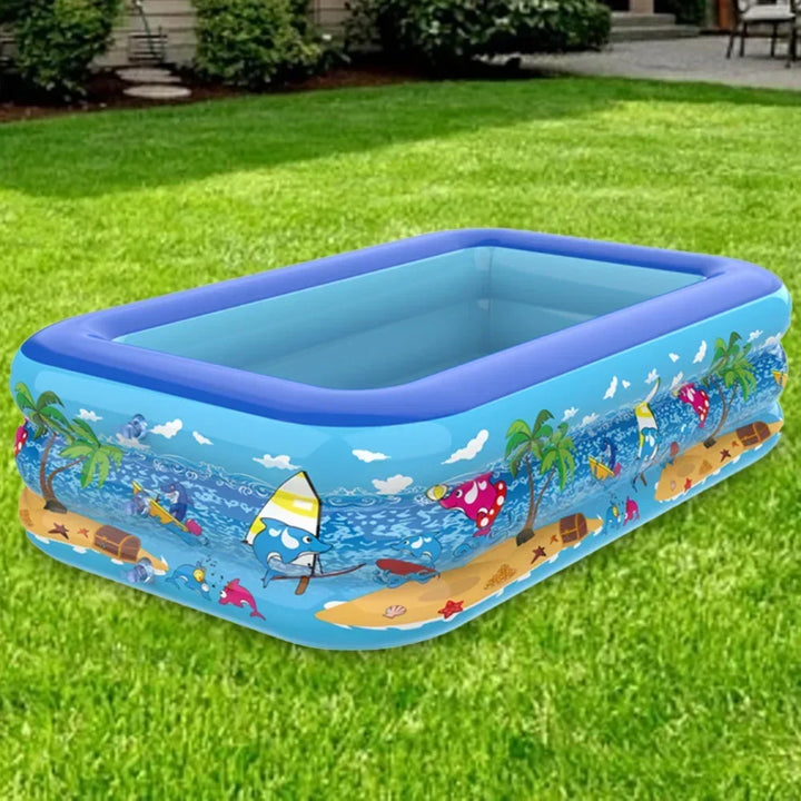 Luftolino oppblåsbart barnebasseng | 110–180 cm | Ekstra tykk PVC | Tegnefilmdesign for hage og balkong