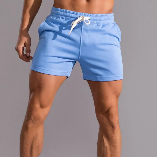 Treningsshorts for menn med snøre i linningen, kort lengde