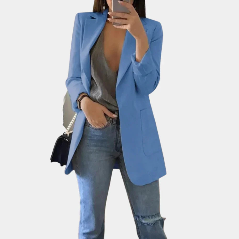 Lang Slim Fit Blazer for Kvinner – Tidløs Eleganse Møter Moderne Snekring