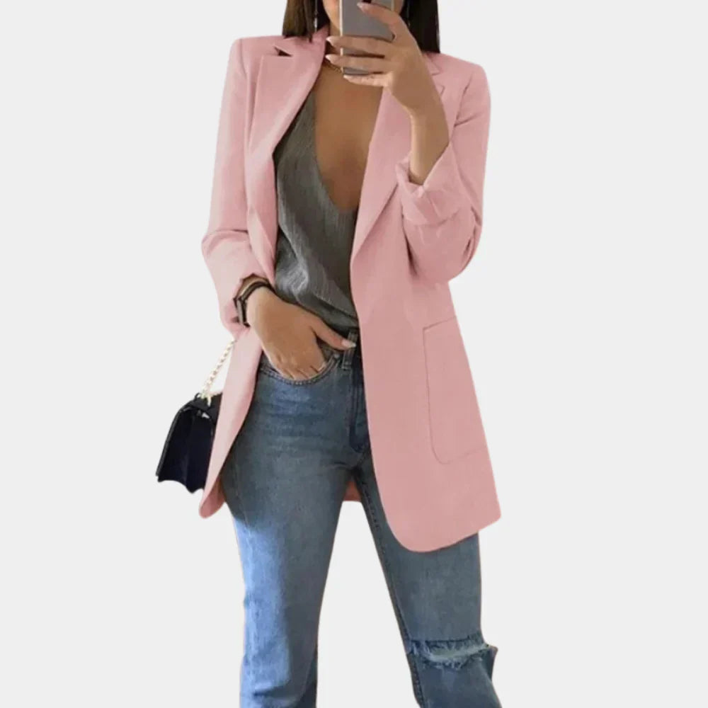 Lang Slim Fit Blazer for Kvinner – Tidløs Eleganse Møter Moderne Snekring