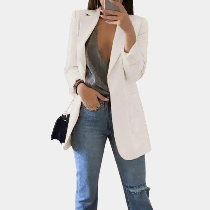 Lang Slim Fit Blazer for Kvinner – Tidløs Eleganse Møter Moderne Snekring