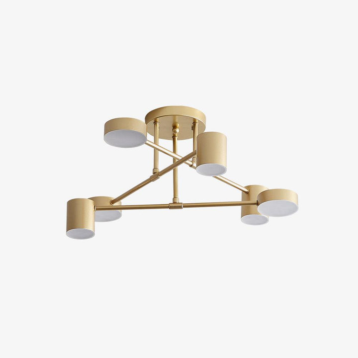Taklampe Sputnik-design med Kryssende Armer og Sylindriske Lyspunkter